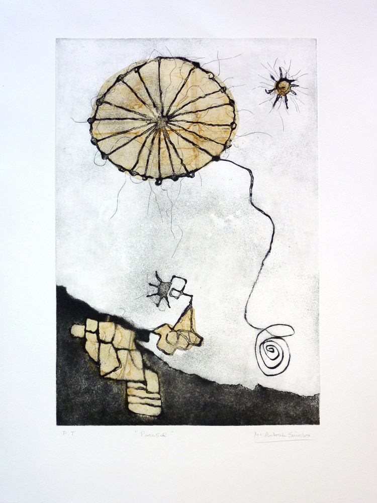 Parasol Medidas: Papel 50x70 cm. Técnica: Aguafuerte y Aguatinta sobre cobre Año realización: 2015